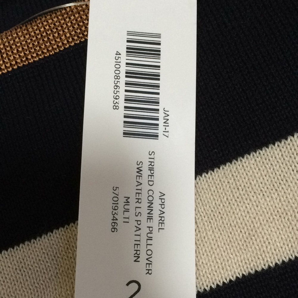 New! Chico’s SZ 2, Connie striped pullover sweater - Picture 6 of 9